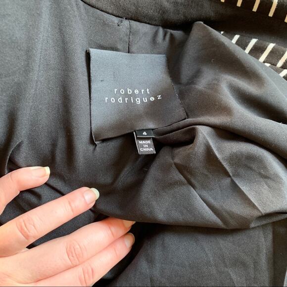 Robert Rodriguez black white striped blazer sz 4 - Picture 7 of 7